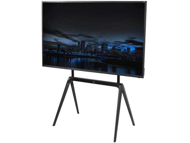 Steel Easel 65 to 86 inch LED LCD Screen Modern Studio TV Display Stand, Adjustable TV Mount with 4 Legs, Max VESA 600x400mm, Black, STAND-TV86B