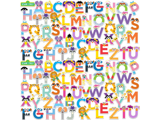 Sesame Street Alphabet 100 Vinyl Stickers Waterproof Die-Cut Decals Laptop