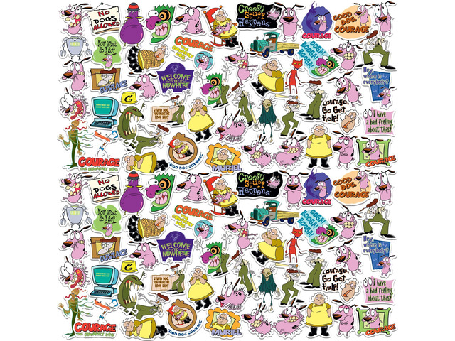 Courage the Cowardly Dog Cartoon 100 Vinyl Stickers Waterproof Die-Cut