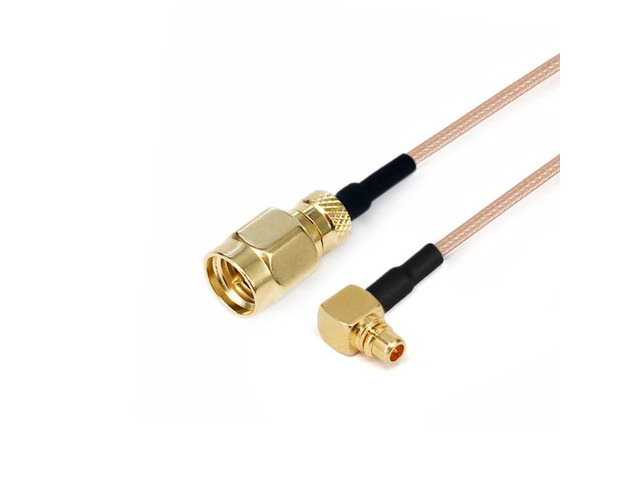 RF Coaxial Cable Assembly, SMA Male to MMCX Male Right Angle, RG178 Flexible, DC-3GHz (Custom Length)