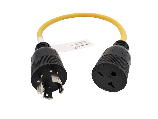 60547 Generator 4 Prong 20A Locking L14-20P Male to 6-15R T-Blade Female (Also for 6-20R) 250V, 20A, 5000W (2FT)