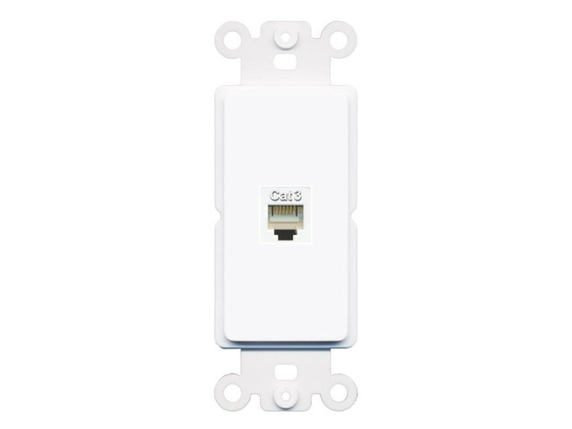 Phone Wall Plate - 1 Port RJ11-RJ12 Telephone Jack Cover Faceplate - Rocker [White]