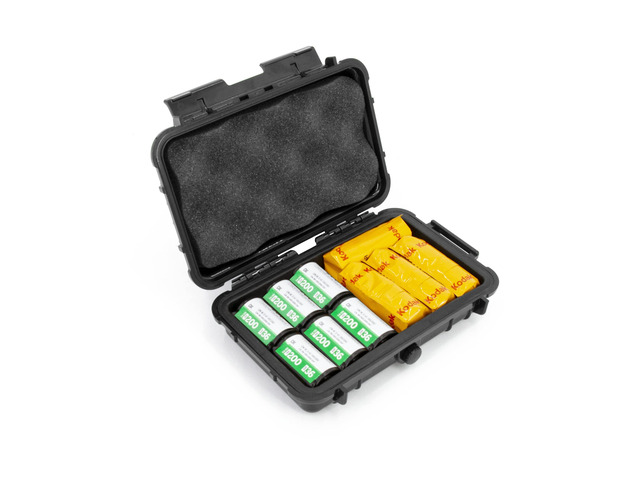 Hard Shell 35mm Film Case - 7' Waterproof & Lightproof Holder for up to 12 x 35mm or 8 x 120 Film Rolls, Travel Container