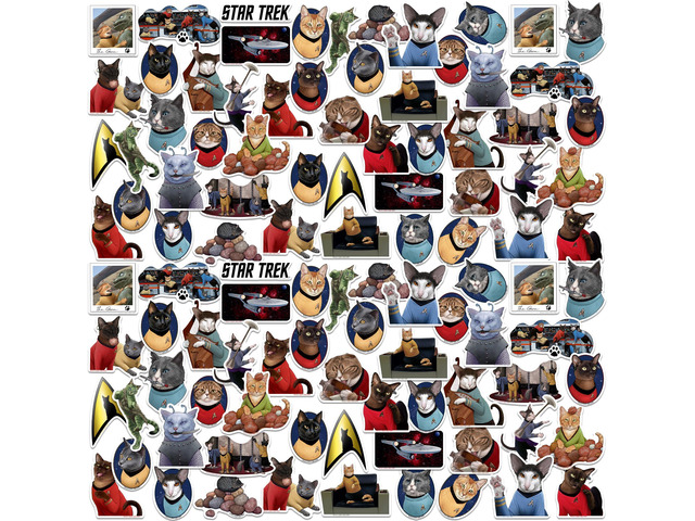 Star Trek: The Original Series Cats 200 Vinyl Stickers Waterproof Die-Cut