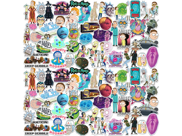 Rick and Morty Character Collection 200 Vinyl Stickers Waterproof Die-Cut