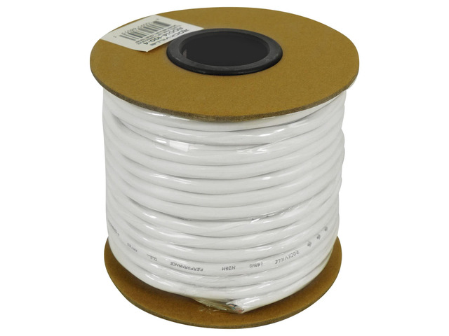 RCC14-100-4 CL2 14 AWG 100' 4 Conductor CCA Speaker Wire 70V/100V/8 Ohm Compatible, 30% Copper/70% Aluminum, Color-Coded PVC Jacket, Home and...