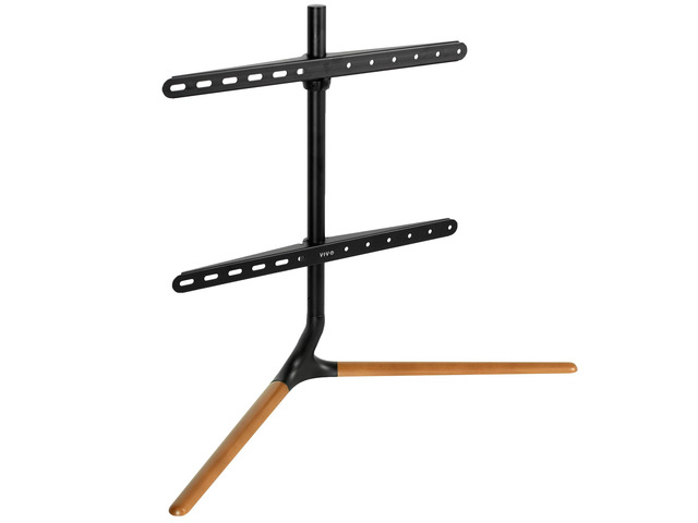 49 to 70 inch LED LCD TV Tabletop Stand, Television Mount with V-Base, Holds VESA up to 600x400, Black Bracket, Dark Walnut Legs, STAND-TV07A