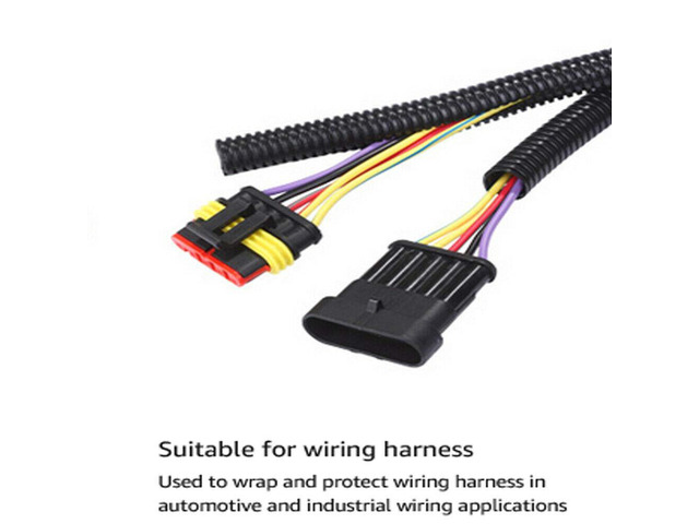 1.5 x 10' BLACK SPLIT LOOM TUBING Wire & Hose Cover Polyethylene Audio Video