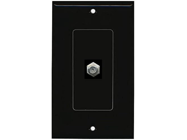 Coax Wall Plate 1 Gang Decorative - Black
