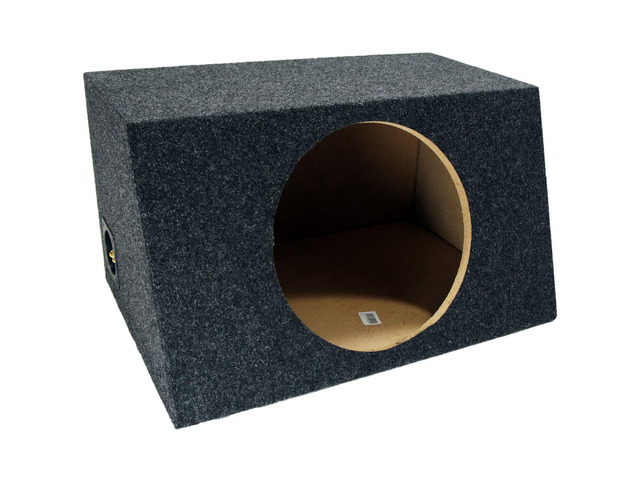 12' Inch Sealed Subwoofer Enclosure Slanted Hatchback Single Sub Box - ASC Angle-back bass speaker cabinet under the rear glass, airtight woofer...