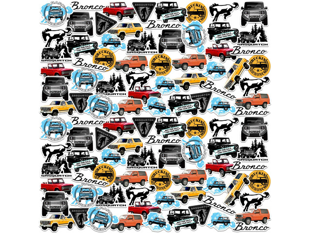 Ford Bronco 100 Vinyl Stickers Waterproof Die-Cut Decals Laptop Scrapbook