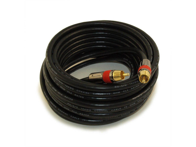 MyCableMart 25ft 1 Wire RCA Premium Digital Audio SubWoofer/Video Cable in WALL
