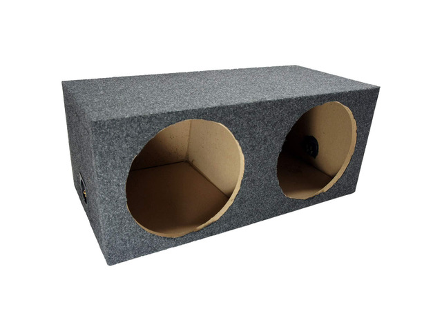 Dual 12 Hatchback Subwoofer Box Sealed Rear-Angle Enclosure 5/8' MDF ASC Slanted 12 inch angled back design fits tight cargo spaces, punchy bass...