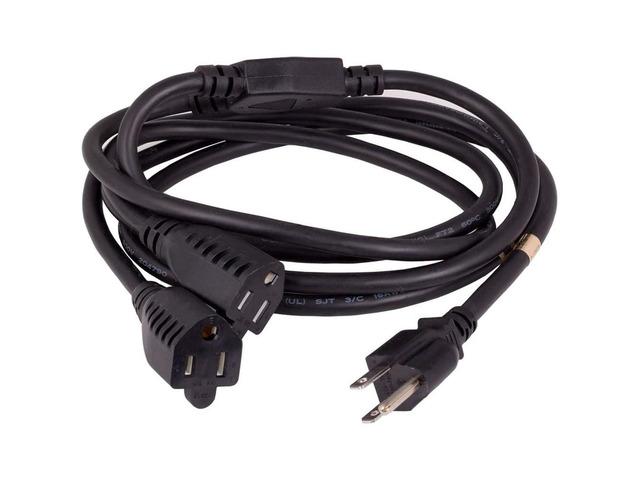 Power Cord Splitter Cable, 2 NEMA 5-15R to 1 NEMA 5-15P - Splitter Cord, Y Power Cable, Power Cord Extension and Splitter (72 inches)
