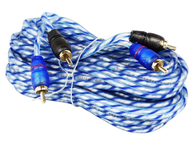 RTR Twisted RCA Cable Pair, 100% Copper (17 Foot, 2 Channel) Split Pin Connectors, Oxygen Free, Noise Rejection, Color Coded Channels, High Grade...