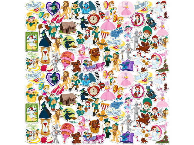 The Wizard of Oz Cute Collection 200 Vinyl Stickers Waterproof Die-Cut Car