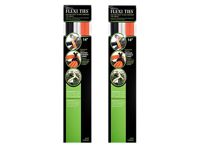 14' Flexi Ties Cable Wrap - (Orange/Gray/Black) - 12 Count