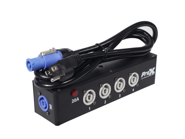 Prox X-PWC X4 Box Power Center Four-Way Spitter for Indoor Power Connector Delivers Power for Up to 4 Fixtures