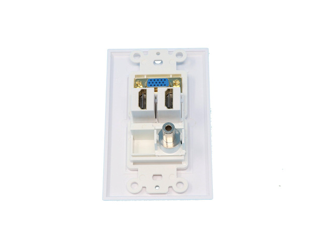 1 x SVGA 2 x HDMI and 1 x 3.5mm Audio Port Wall Plate White