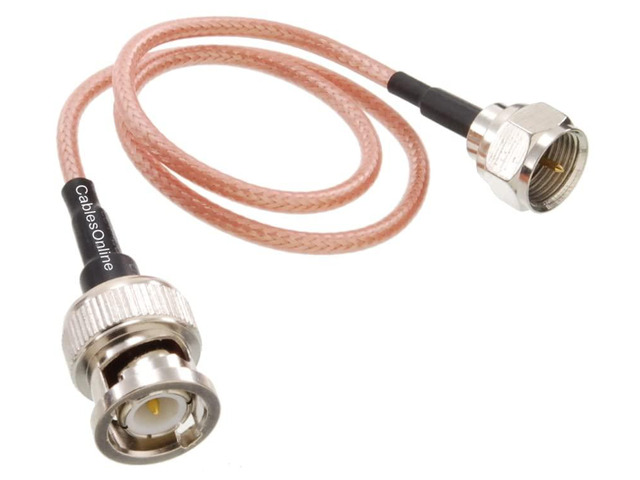 CablesOnline, 1-Foot F-Type Male to BNC Male 50-Ohm RG316 Coax Low Loss Jumper RF Cable, RF-BF101