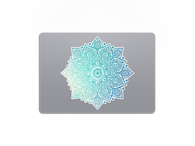 Mandala Laptop Sticker Decal - Removable Waterproof White Vinyl Decals Stickers - Mandalas Light Green Turquoise Sticker Partial Skin Compatible...
