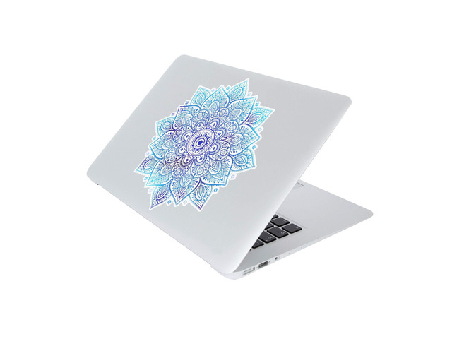 Mandala Laptop Sticker Decal - Removable Waterproof White Vinyl Decals Stickers - Mandalas Blue Sticker Starry Night Partial Skin Compatible with...