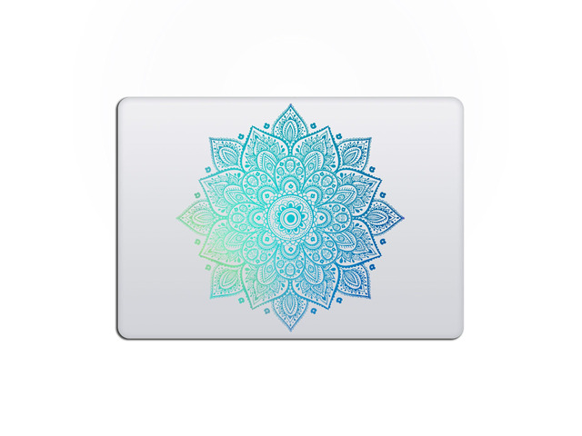 Mandala Laptop Stickers Decal - Light Green Turquoise Waterproof Transparent Large Vinyl Decals Partial Skin - Compatible with Computer Laptops &...