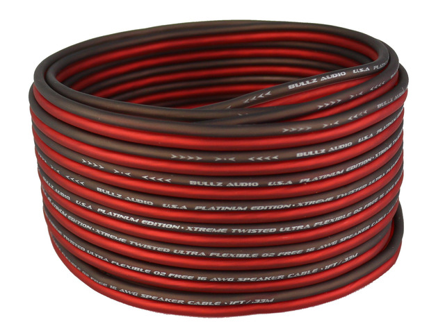 BPES16.25 25' True 16 Gauge AWG Car Home Audio Speaker Wire Cable Spool (Clear Red/)