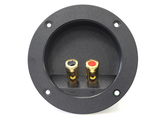 RST-450 4-Inch Round Gold Push Spring Loaded Jacks Double Binding Post Speaker Box Terminal Cup