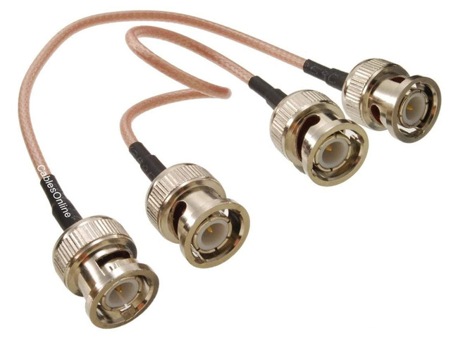 CablesOnline, 6-inch BNC Male to BNC Male RG316 Coax Low Loss RF Cables (2 Pack)