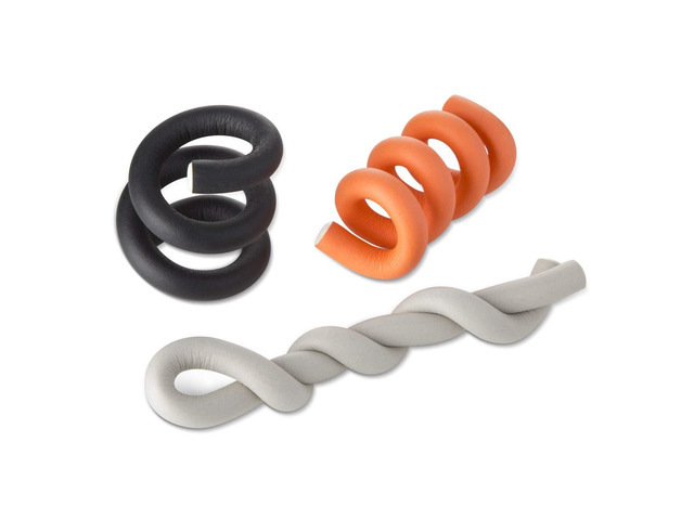 14' Flexi Ties, Cable Wrap, in Grey/Orange/Black, 6-ct