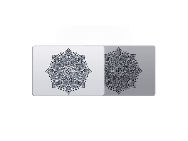 Mandala Laptop Sticker Decal - Waterproof Clear Vinyl Decals Stickers - Black Mandalas Sticker Cosmic Noir Partial Skin Compatible with Computer...