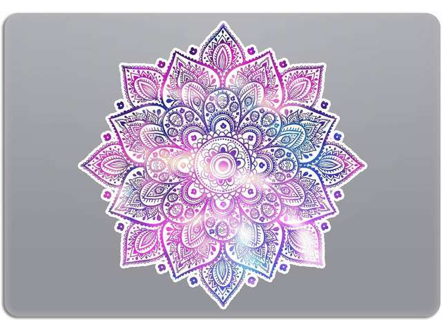 Mandala Laptop Sticker Decal - Removable Waterproof White Vinyl Decals Stickers - Mandalas Purple Pink Sticker Starry Night Partial Skin Compatible...