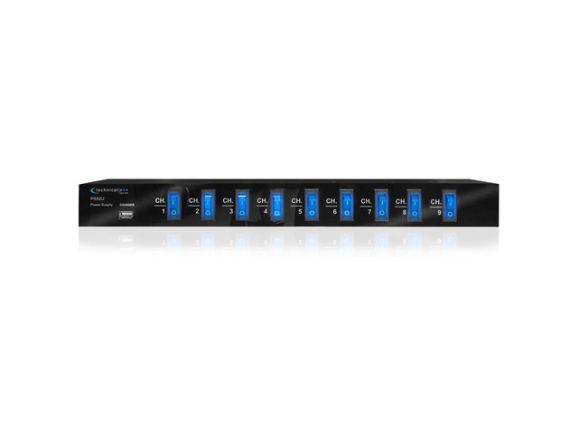 Power Supply Strip, 9 Power Outlet with Switches 5V USB Charging Port, 1800 Watts Max Load Power Conditioner, High Load Power Electric Extension...