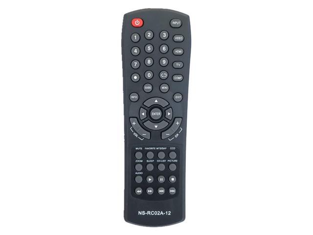 Remote Control NS-RC02A-12 for Insignia TV NS-L19Q-10A, NS-L22Q-10A NS-L26Q-10A, NS-L32Q-10A, NS-L37Q-10A Replacement