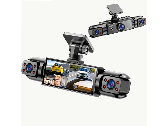 BCUOZ Dash Cam 4-Camera Full Coverage with Front, Rear, and Interior Cameras, Full HD 1080P Recording, Night Vision, 24-Hour Parking Monitor (4...