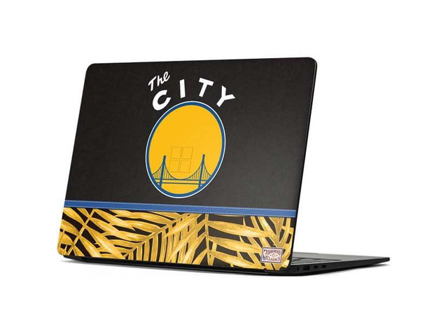 Decal Laptop Skin Compatible with Surface Laptop 7 15in - Officially Licensed NBA Golden State Warriors Retro Palms Design