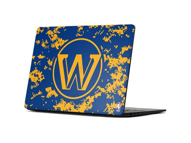Decal Laptop Skin Compatible with Surface Laptop 7 15in - Officially Licensed NBA Golden State Warriors Digi Camo Design