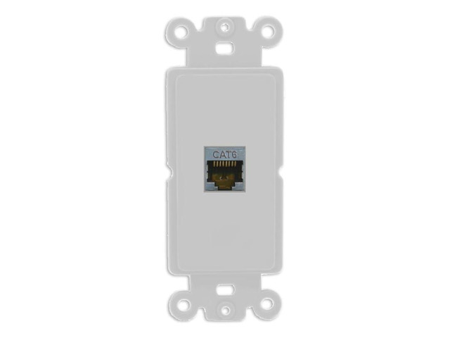 Shielded Cat6 Ethernet Port Wall Plate Decorative (Insert) - Rocker [Gray/Gray]