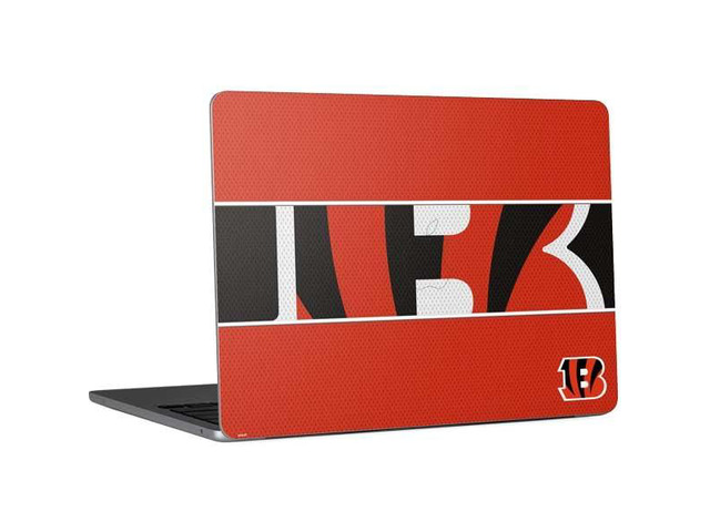 Decal Laptop Skin Compatible with MacBook Air 13in M4 (2025) - Officially Licensed NFL Cincinnati Bengals Zone Block Design