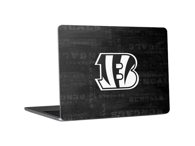 Decal Laptop Skin Compatible with MacBook Air 13in M4 (2025) - Officially Licensed NFL Cincinnati Bengals Black & White Design