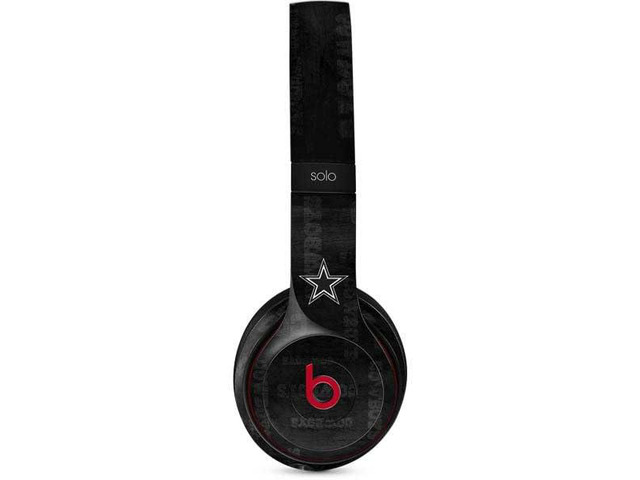 Decal Audio Skin Compatible with Beats Solo 3 Wireless - Officially Licensed NFL Dallas Cowboys Black & White Design