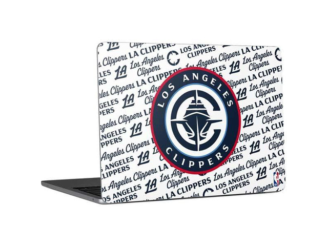 Decal Laptop Skin Compatible with MacBook Air 13in M4 (2025) - Officially Licensed NBA Los Angeles Clippers Blast Text Design