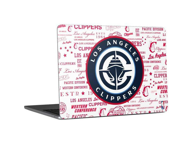 Decal Laptop Skin Compatible with MacBook Air 13in M4 (2025) - Officially Licensed NBA Los Angeles Clippers Blast Logos Design