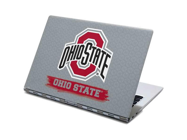 Decal Laptop Skin Compatible with Yoga 910 2-in-1 14in Touch-Screen - Officially Licensed Ohio State University Ohio State Distressed Logo Design