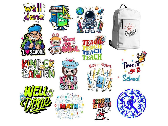 15PCS School UV 3D Stickers 4'x4' Waterproof Back to School Teacher Appreciation Decals for Classroom, Laptops, Mugs, DIY Crafts, Kindergarten,...