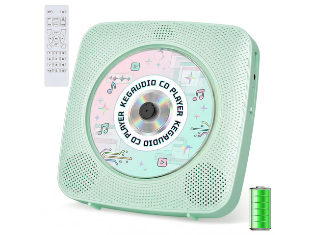 CD Player Portable Bluetooth Rechargeable: CD Players for Home 1800mAh Desktop Wall CD Player with Speakers with Dust Cover FM Radio USB Remote...