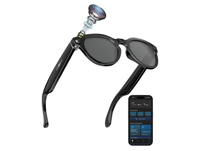 Smart Glasses with Camera and Audio 8MP HD Camera Smart Glasses for Men Sunglasses 1080P Video Recording AI Glasses, Real Time Translation, Voice...