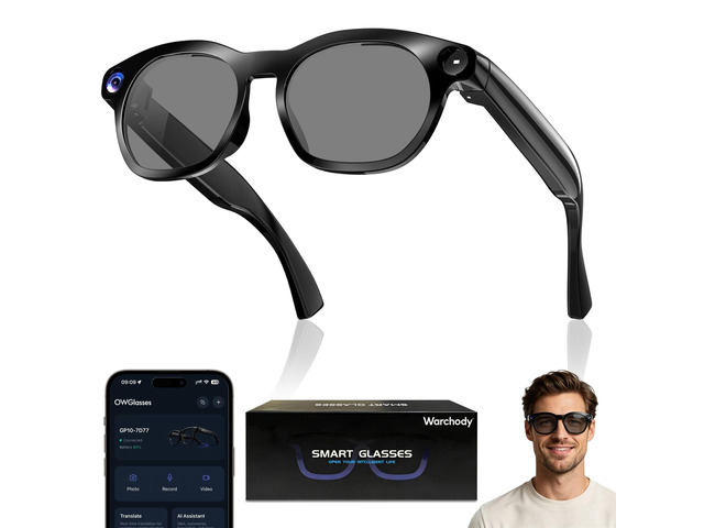 AI Smart Glasses with Camera 8MP HD, Open-Ear Music, Bluetooth Glasses 1080P Video,AI Assistant,Object Recognition,Ideal for Outdoors,Travel &...