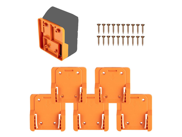 Battery Holder Compatible for Ridgid 18V Battery Wall Mount Battery Storage Organizer for Workshop, Garage, Work Van, Under Shelf, Tool Box-5 Pack